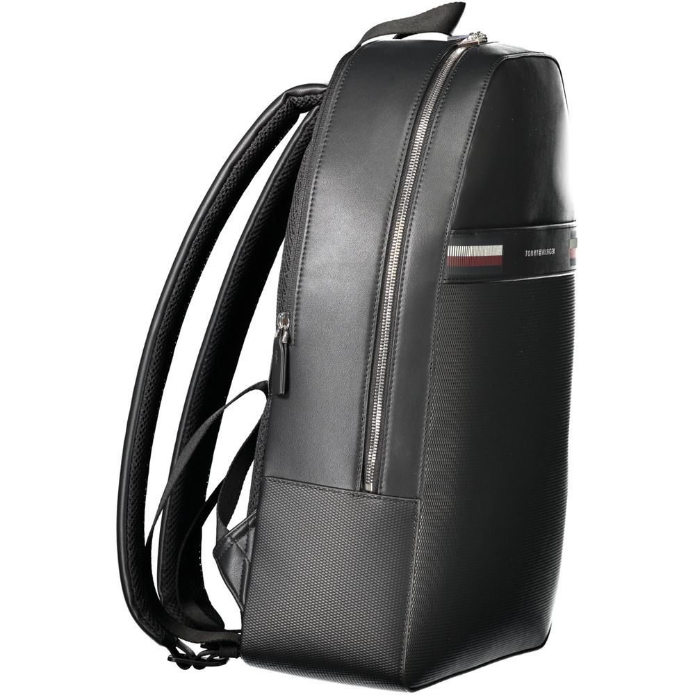 Tommy Hilfiger Black Polyethylene Men Backpack