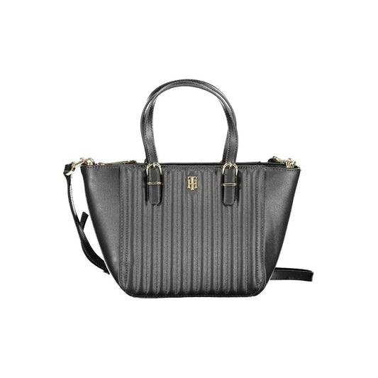 Bolso de mano de mujer de polietileno negro